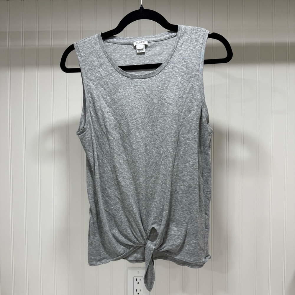 J. Crew Grey Tie-Front Tank Top